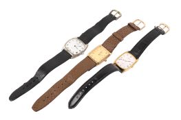 Three assorted wristwatches.