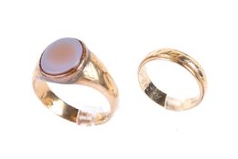 Two gold rings.