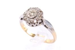 An 18ct gold and diamond cluster ring.