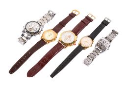 Five gentleman's wristwatches.