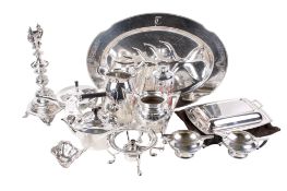 A collection of assorted silver plate.