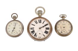Three vintage pocket watches.