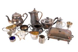 A collection of silverplated table items.