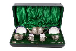 An early 20th century matched silver tea set.
