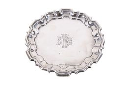 A George V silver salver.