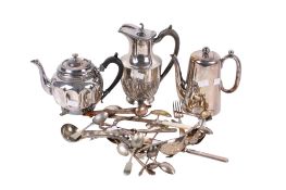 A collection of silverplated table items.