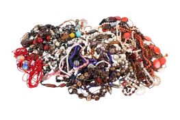 A quantity of costume jewellery necklaces.