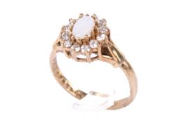 A 9ct gold cluster ring.