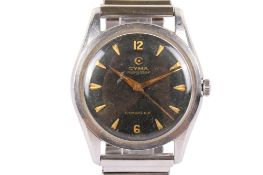 A Cyma Navystar Cymaflex gentleman's stainless steel wristwatch.