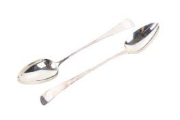 A pair of early 19th century serving spoons.