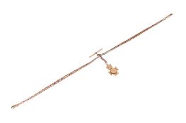A 9ct gold double Albert watch chain and fob.