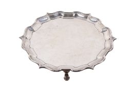 An Edwardian silver salver.