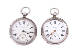 Two vintage silver cased pocket watches.