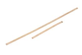 A circa 1970s 9ct gold matching necklace and bracelet.