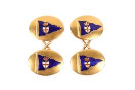 A pair of 18ct gold Benzie of Cowes cufflinks.