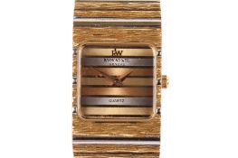 A Raymond Weil lady's 18k gold plated cocktail quartz wristwatch.
