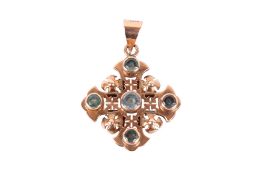 A 14ct gold cross form pendant.