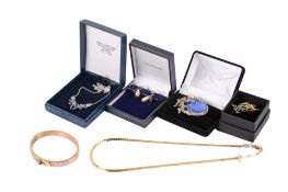 Six pieces of designer costume jewellery.