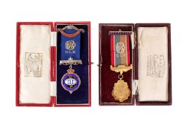 Two Royal Antediluvian Order of Buffaloes medal, one 9ct gold and one silver.