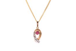 A 9ct gold pendant and chain.