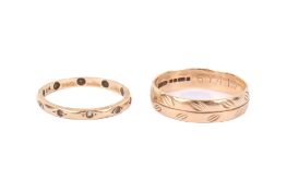 Two 9ct gold rings.