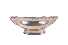 A late Victorian silver oval bonbon dish.