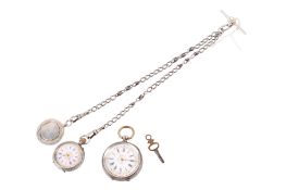 Two silver cased pocket watches.