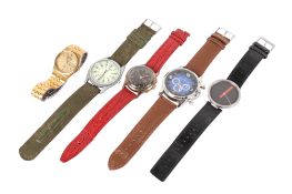 Five gentlemen's assorted wristwatches. Including Seiko, Alessi, Daniel Hechter, etc.