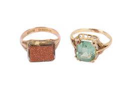Two gold dress rings.