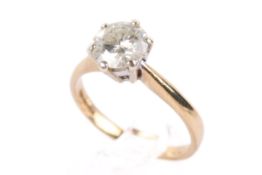 A 9ct gold and moisannite ring.