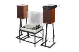 A Rare (1982) Pink Triangle turntable and vintage hi fi equipment.