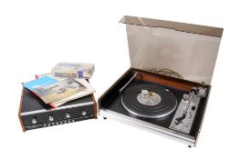 A vintage Goldring G101 turntable and a Heathkit AA-1214 amplifier