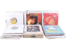 Approximately 100 assorted vintage vinyl 7 inch 45 rpm singles. Mostly 1960s and 70s, etc.