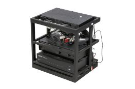 Target Audio hi fi stand with Denon Amplifier PMA-350SE and a Nuvo Concerto Home Audio System
