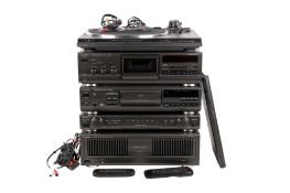 A Technics stereo hi fi 5 piece music system. Including a SL-BD20D turntable, etc.