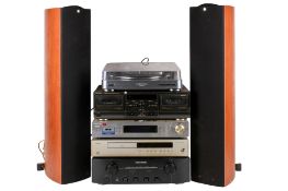 A group of five assorted hi-fi separates audio equipment.