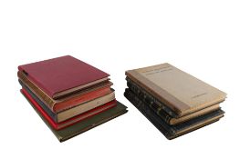 A box of ten assorted vintage books related to architectural design.