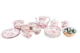 A Victorian transfer printed child's tea set 'EVA' by B H & Co.