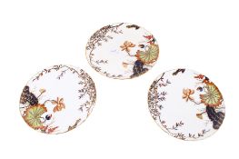 Three 19th Century George Jones & Sons 'Lilium' pattern dinner service pieces.