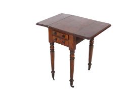 A 19th century mahogany drop leaf work table.