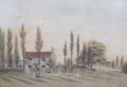 A 19th century watercolour 'The Poplars-Old Ford'.