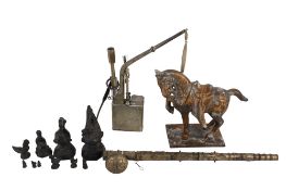 An assortment of Eastern metalware.