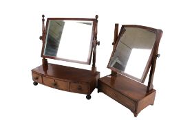 Two 19th and 20th century mahogany veneered dressing table mirrors.