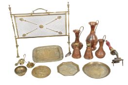 An assortment of Victorian and later metalware.