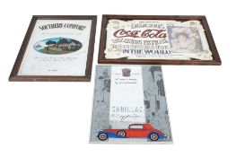 Three vintage advertising mirrors.