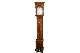 A small late 19th century mahogany-cased longcase clock.