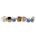 Six cider mugs and a Dutch stein. Including two 'Taunton Cider' examples, etc. Max.