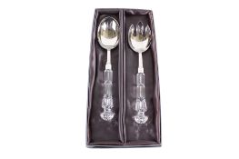 A pair of Waterford Crystal salad servers.