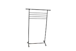 A contemporary garment rack.
