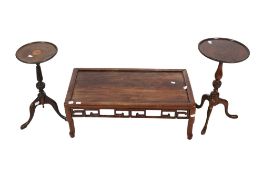 Three pieces of Victorian and later wooden furniture.